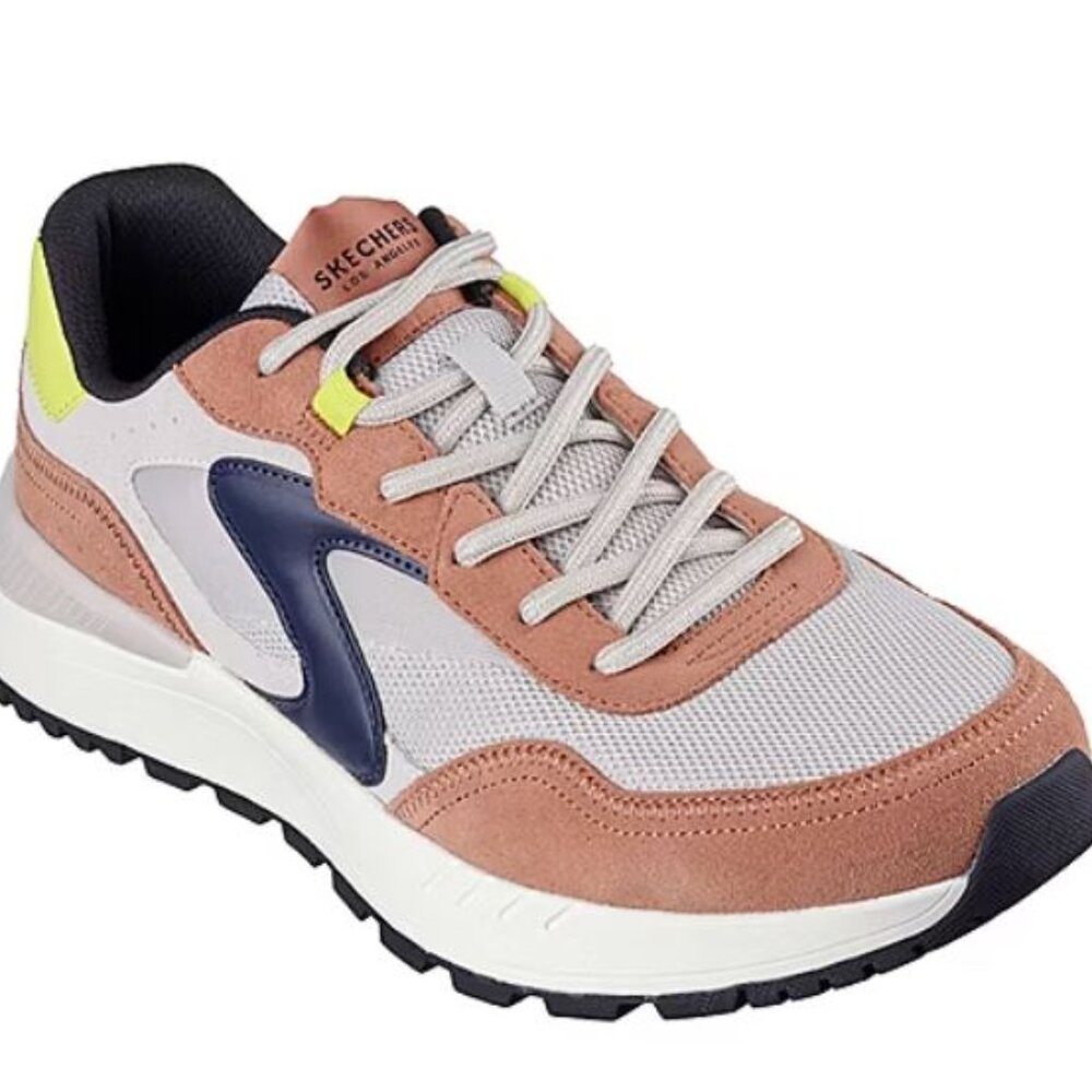 SKECHERS Men's Fury Lace-Up Low Sneakers Natural Gray Size 9.5 M